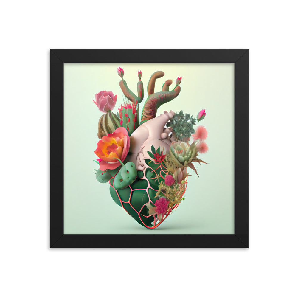 Cactus Heart #3 - Framed poster