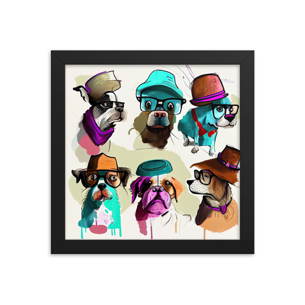 Group of dogs wearing hats and glasses #2