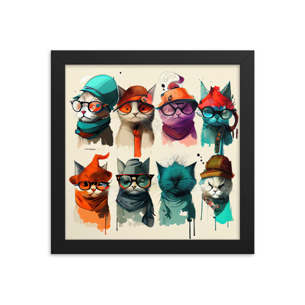 Group of cats wearing hats and glasses #1