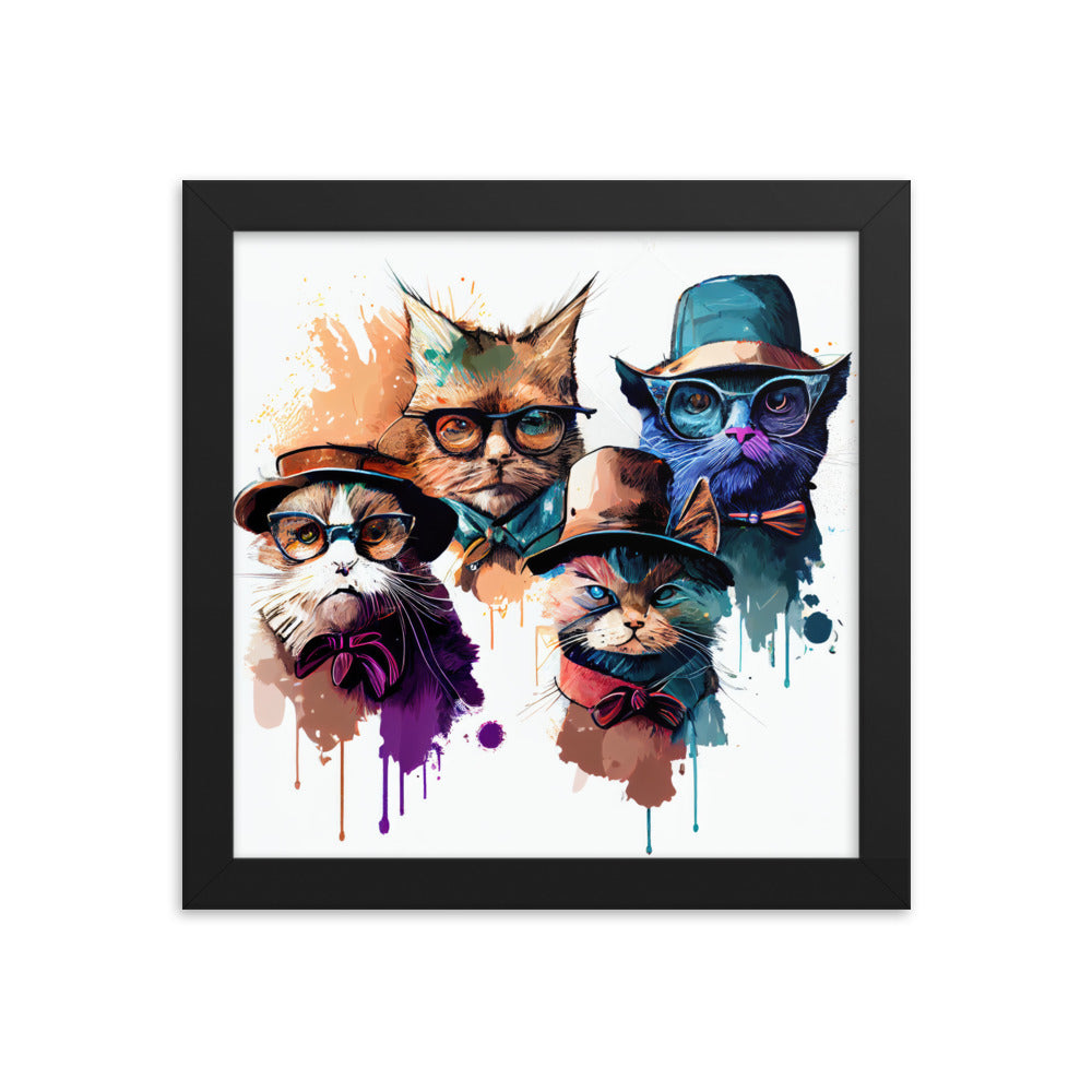 Group of cats wearing hats and glasses #2