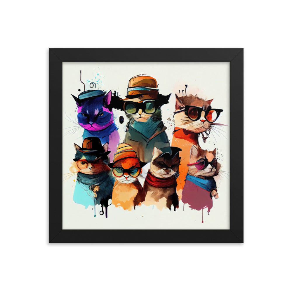 Group of cats wearing hats and glasses #3