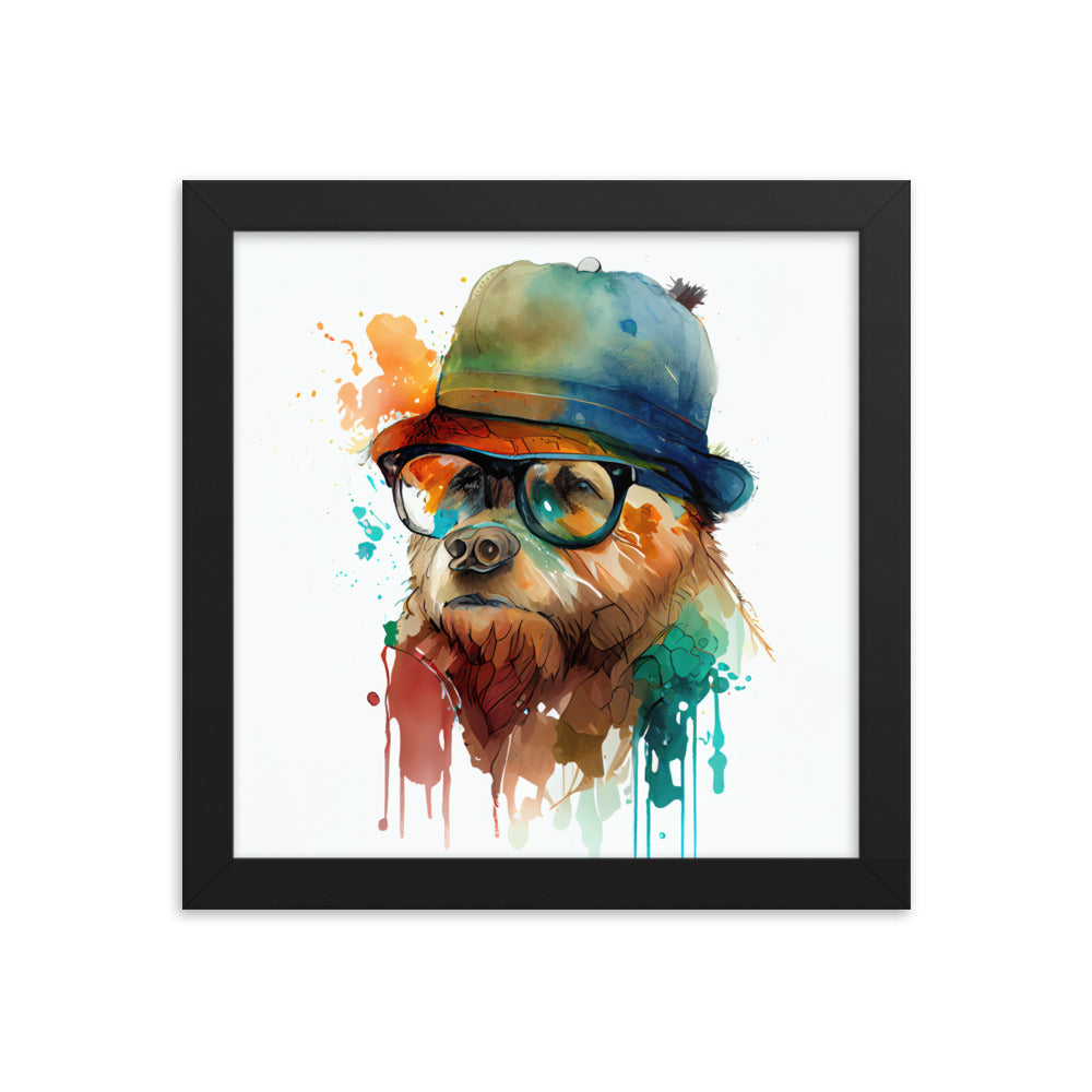 Bear wearing a hat and glasses #1