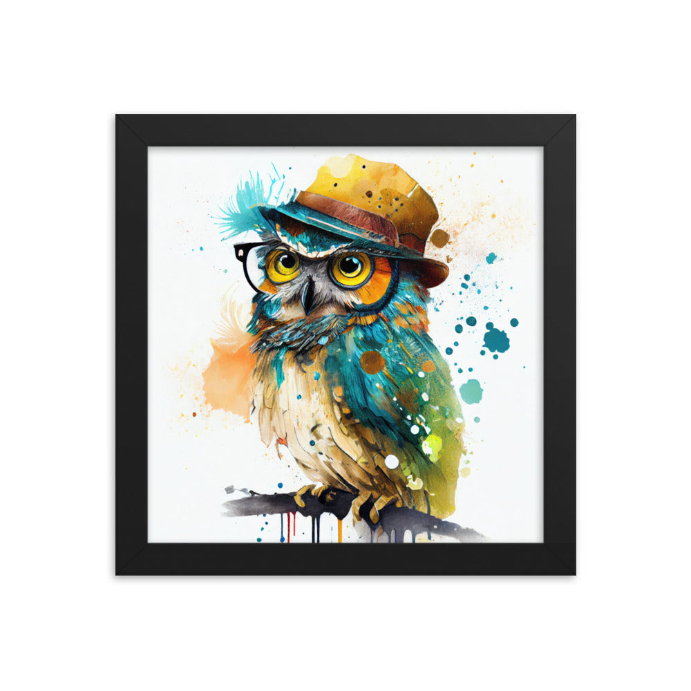 Owl wearing a hat and glasses #1