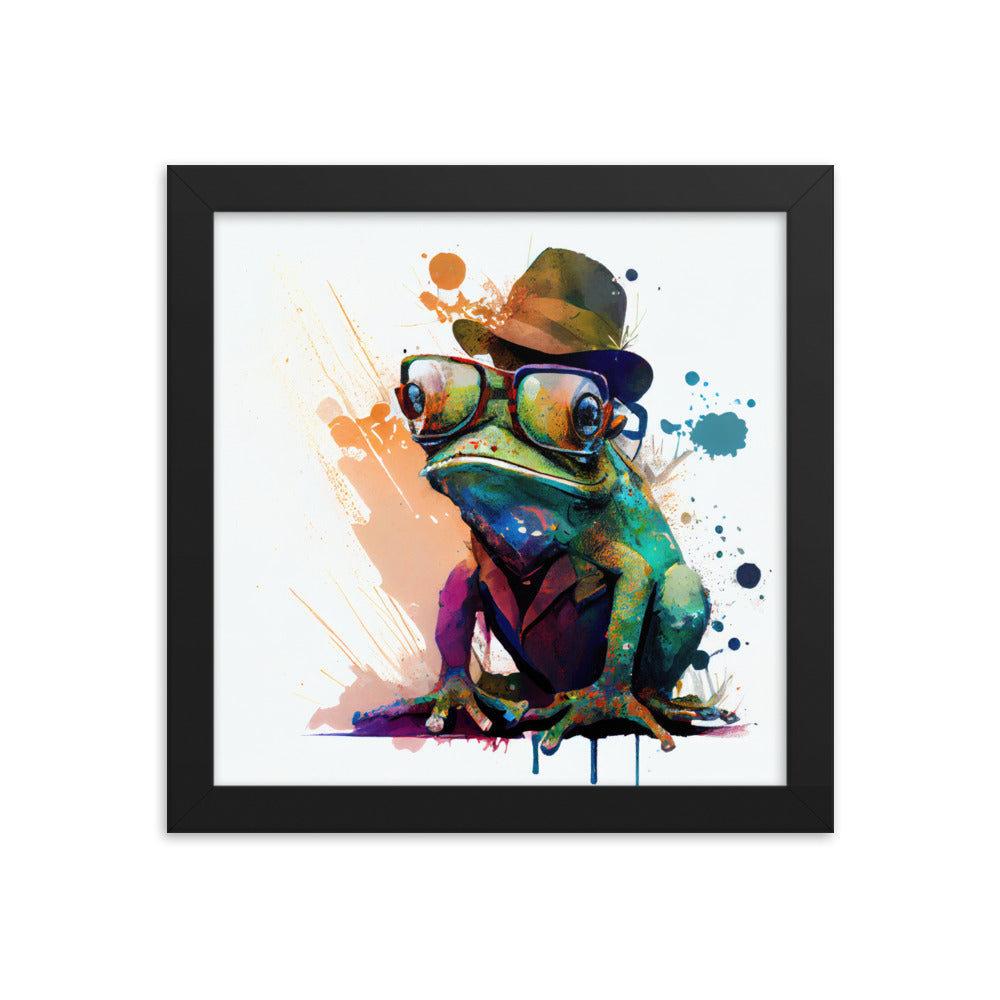 Frog wearing a hat and glasses #1