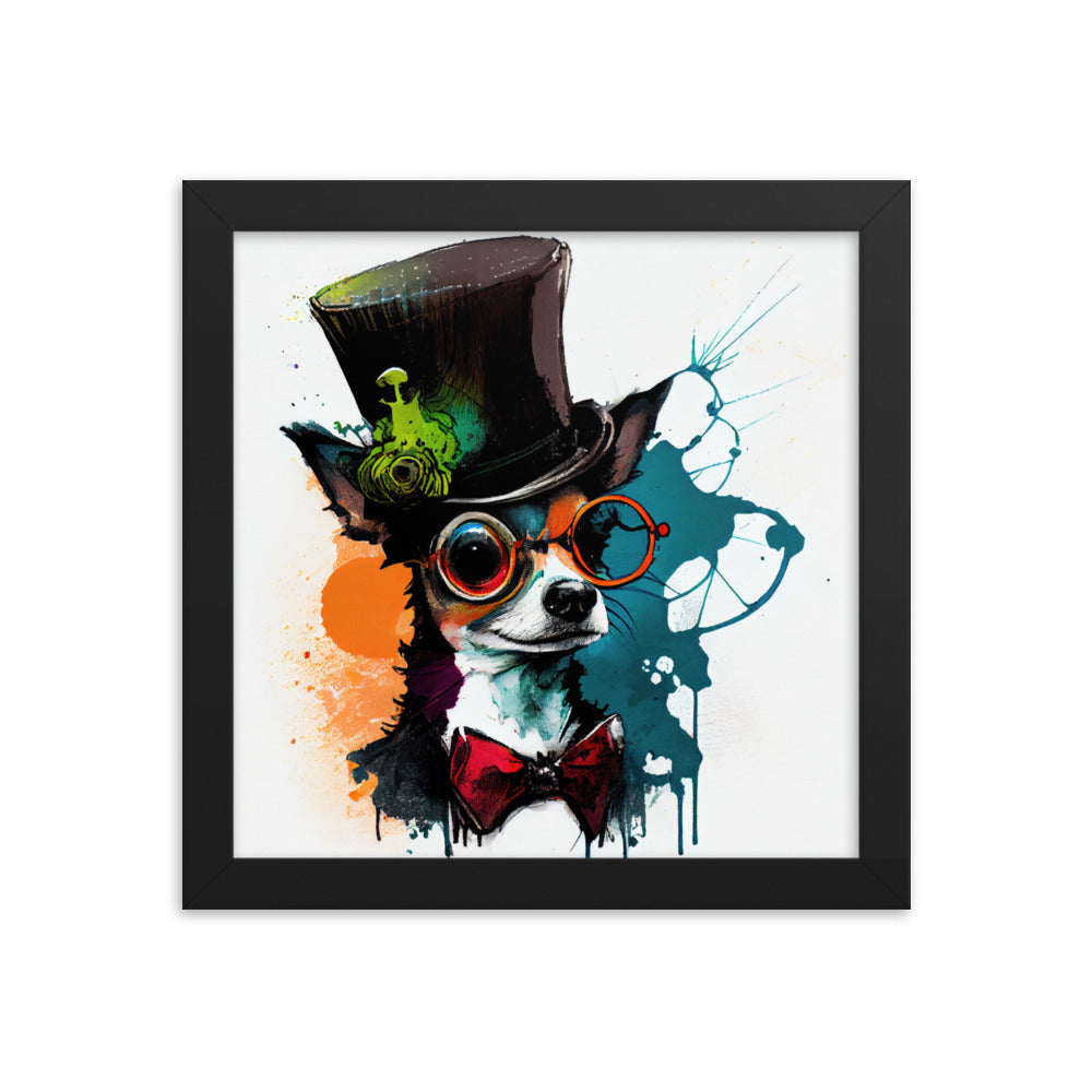 Dog wearing top hat and glasses #1