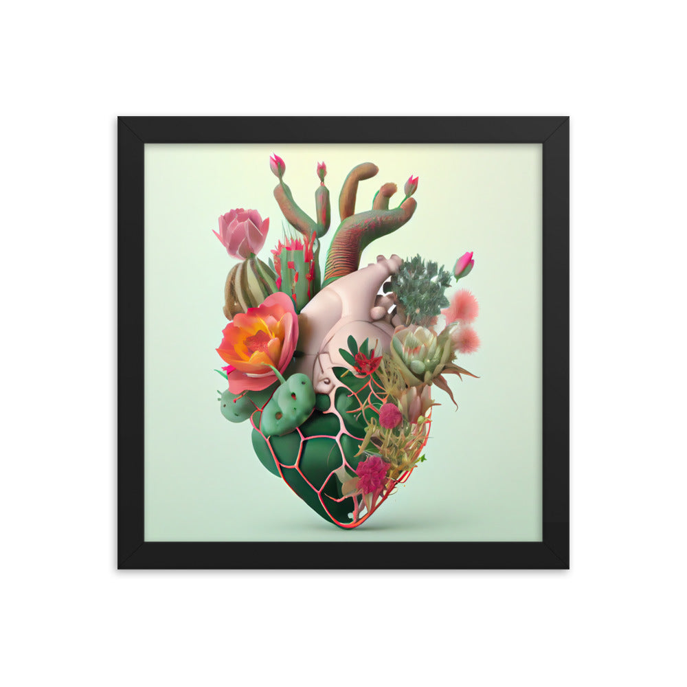 Cactus Heart #3 - Framed poster