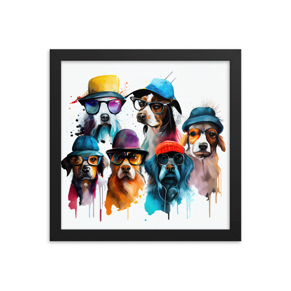 Group of dogs wearing hats and glasses #3