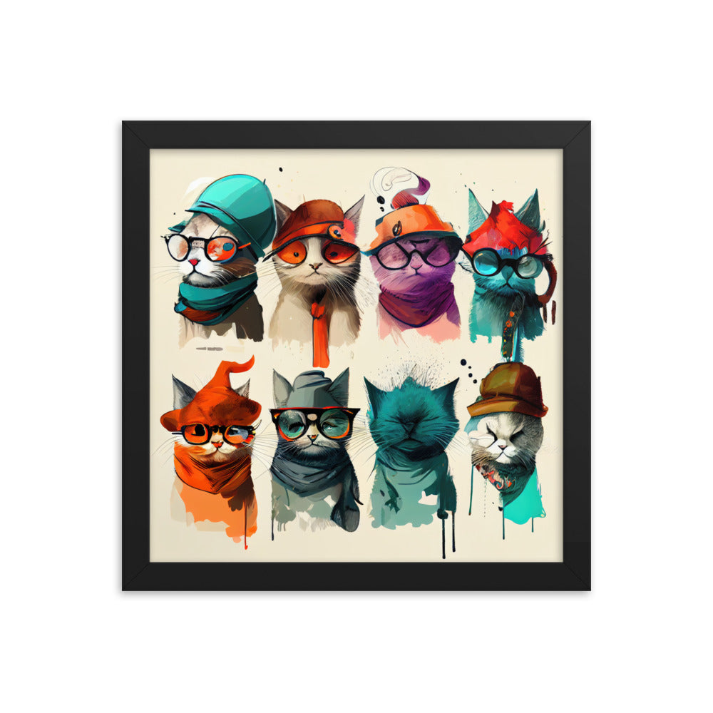 Group of cats wearing hats and glasses #1