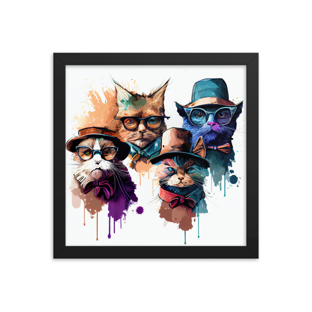 Group of cats wearing hats and glasses #2