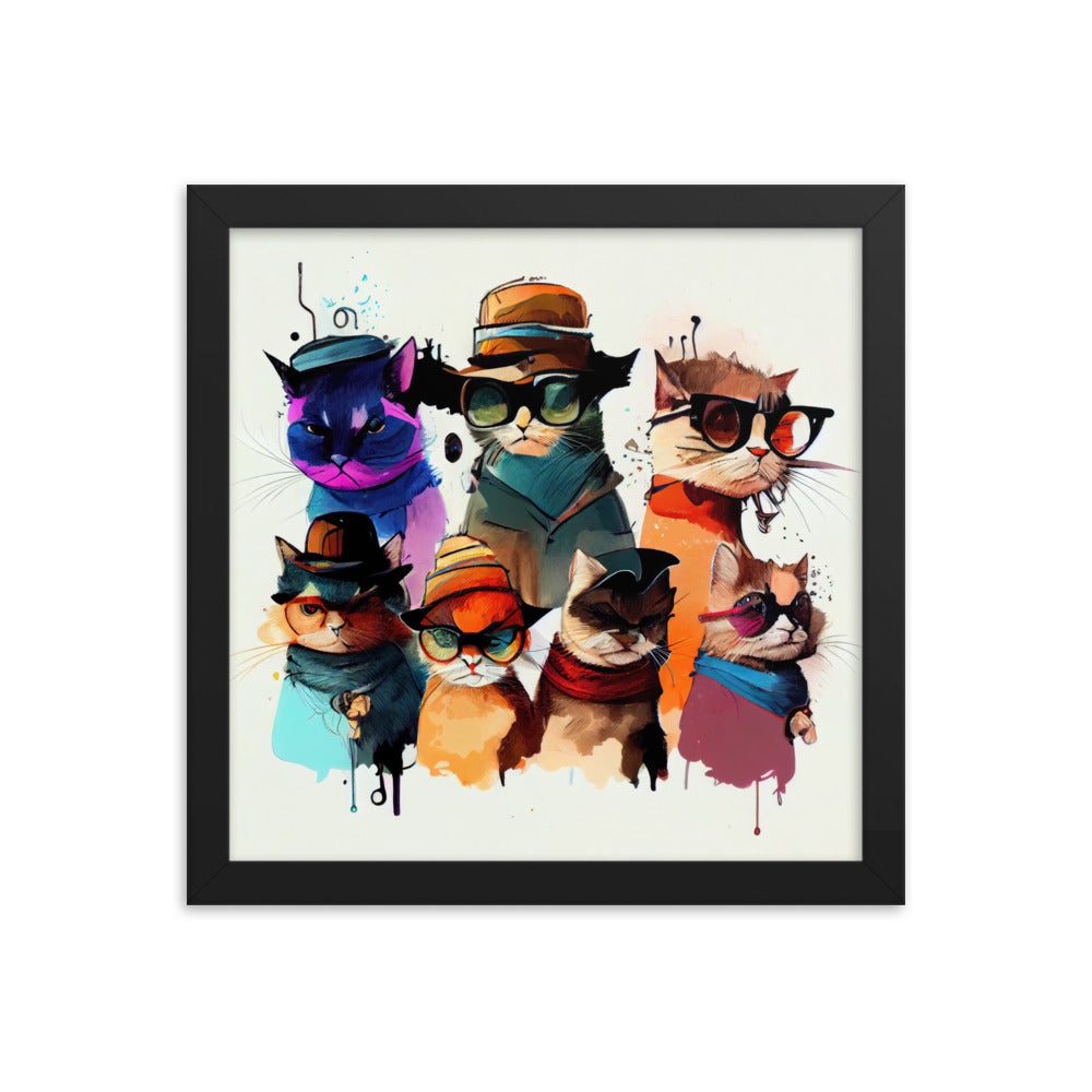 Group of cats wearing hats and glasses #3