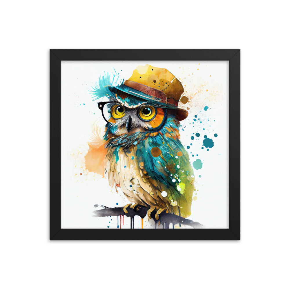 Owl wearing a hat and glasses #1