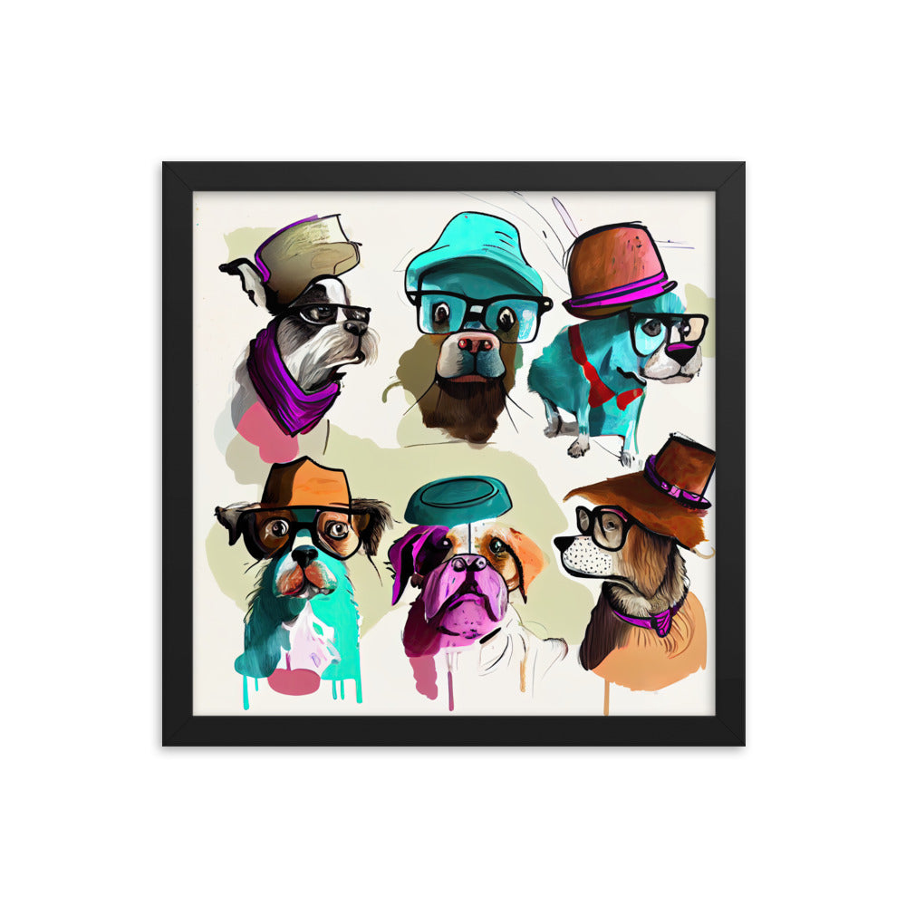 Group of dogs wearing hats and glasses #2