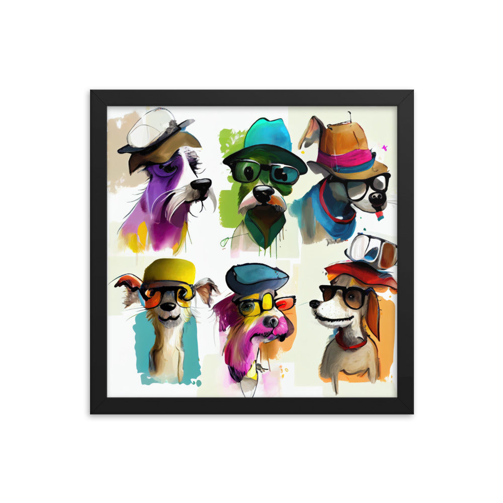 Group of dogs wearing hats and glasses #4