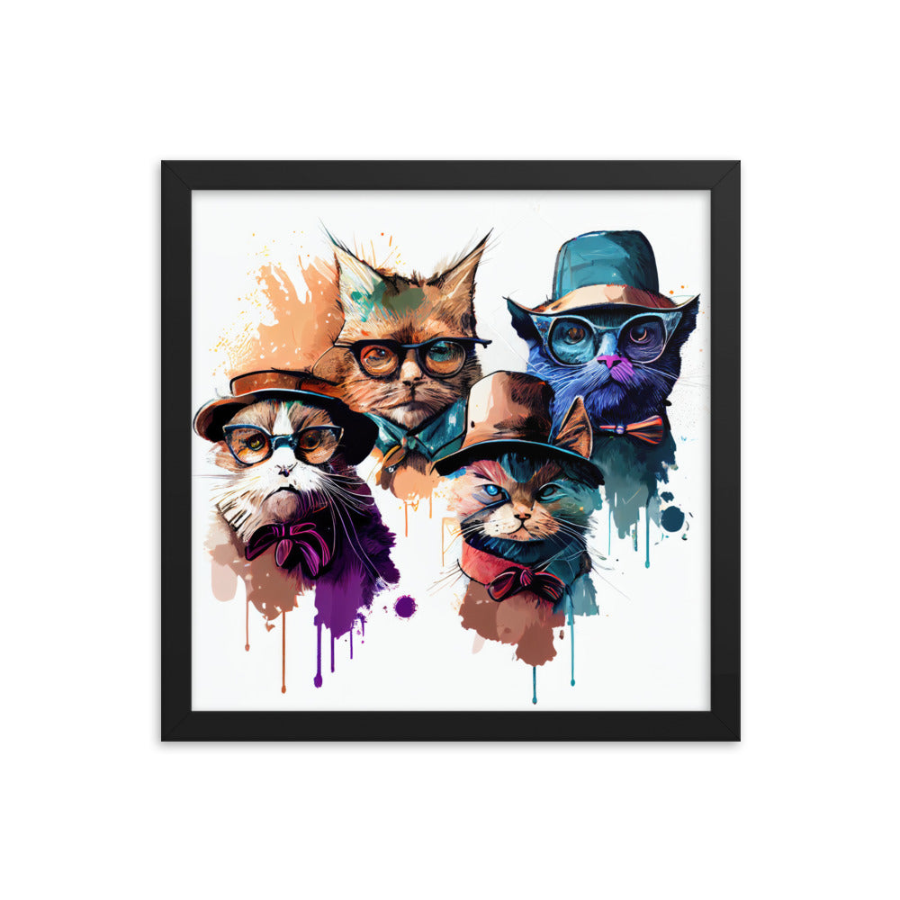 Group of cats wearing hats and glasses #2