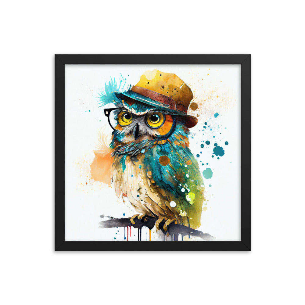 Owl wearing a hat and glasses #1