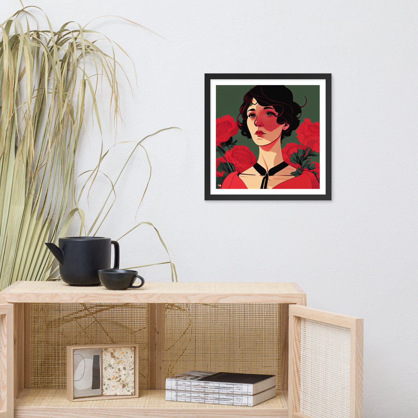 Woman in red #3 - Framed poster