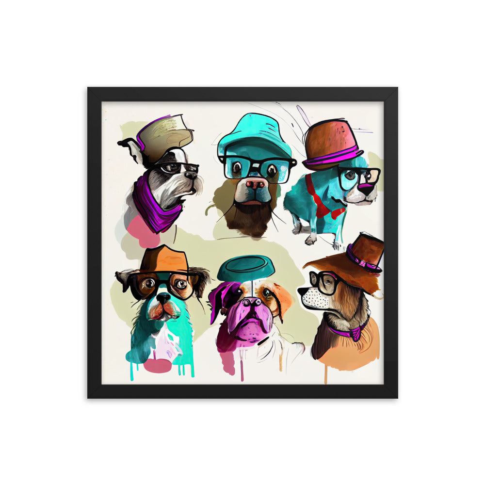 Group of dogs wearing hats and glasses #2