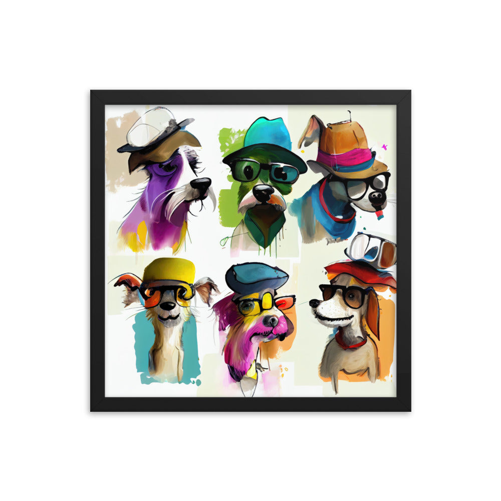 Group of dogs wearing hats and glasses #4