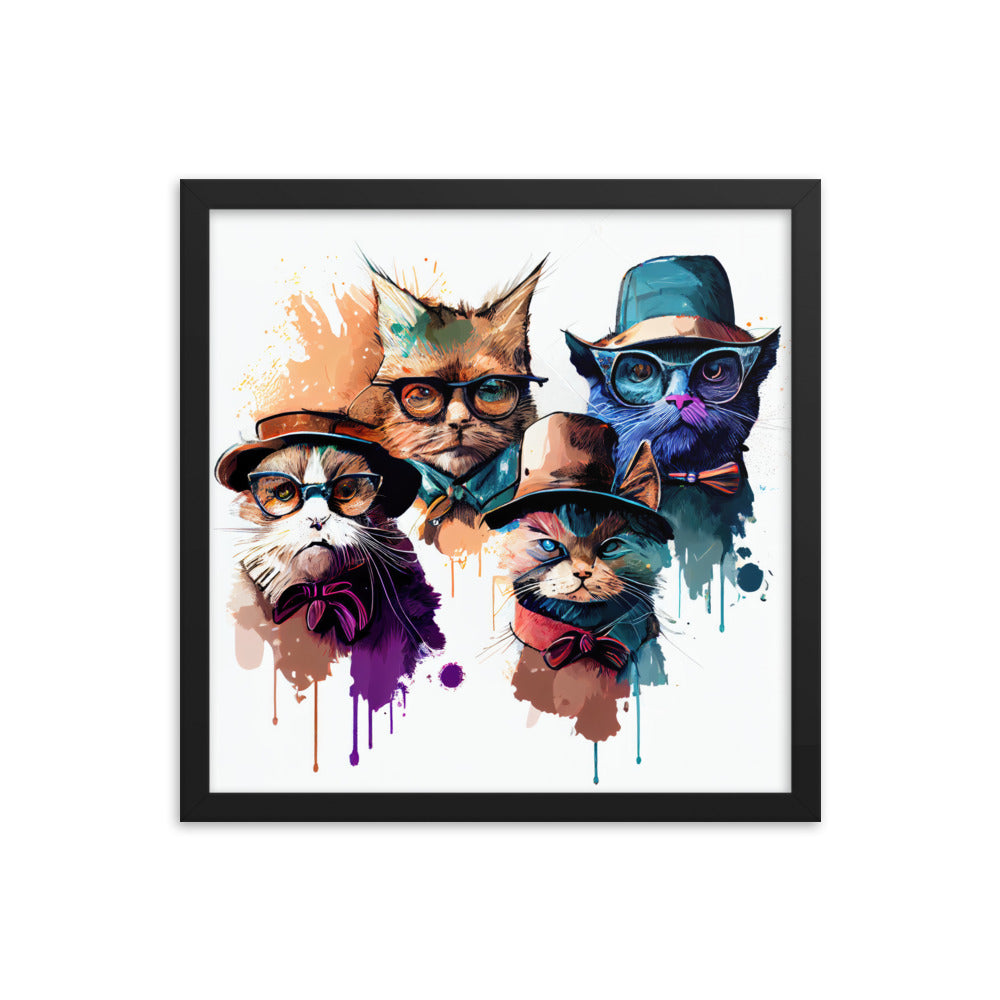 Group of cats wearing hats and glasses #2