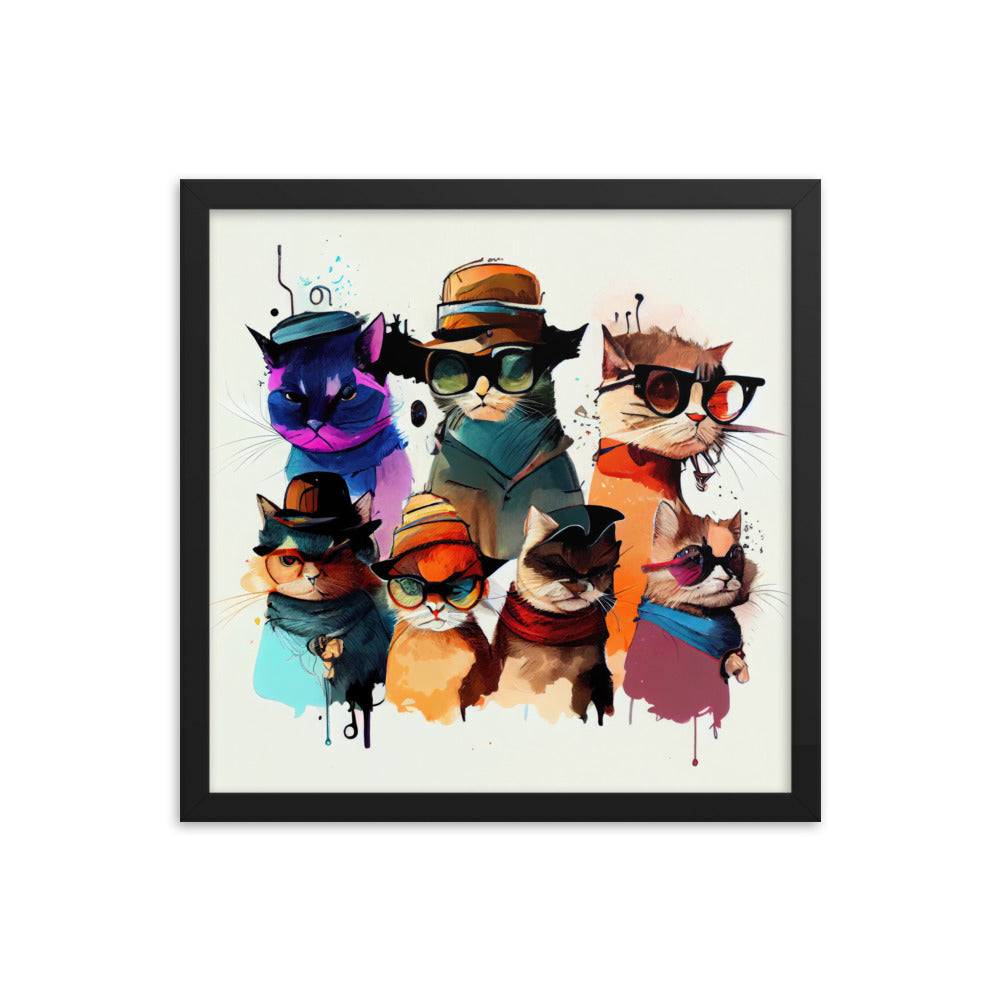 Group of cats wearing hats and glasses #3