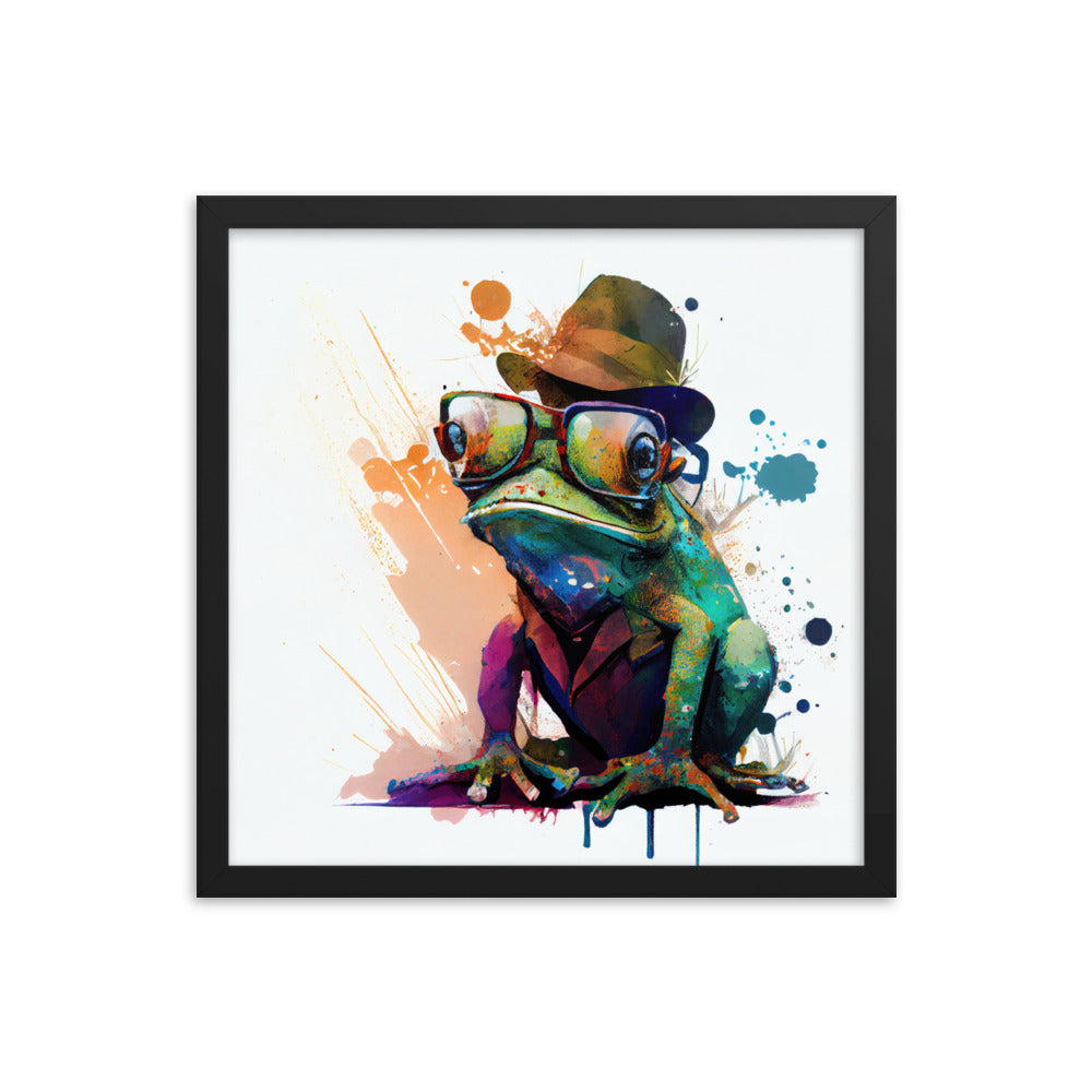 Frog wearing a hat and glasses #1