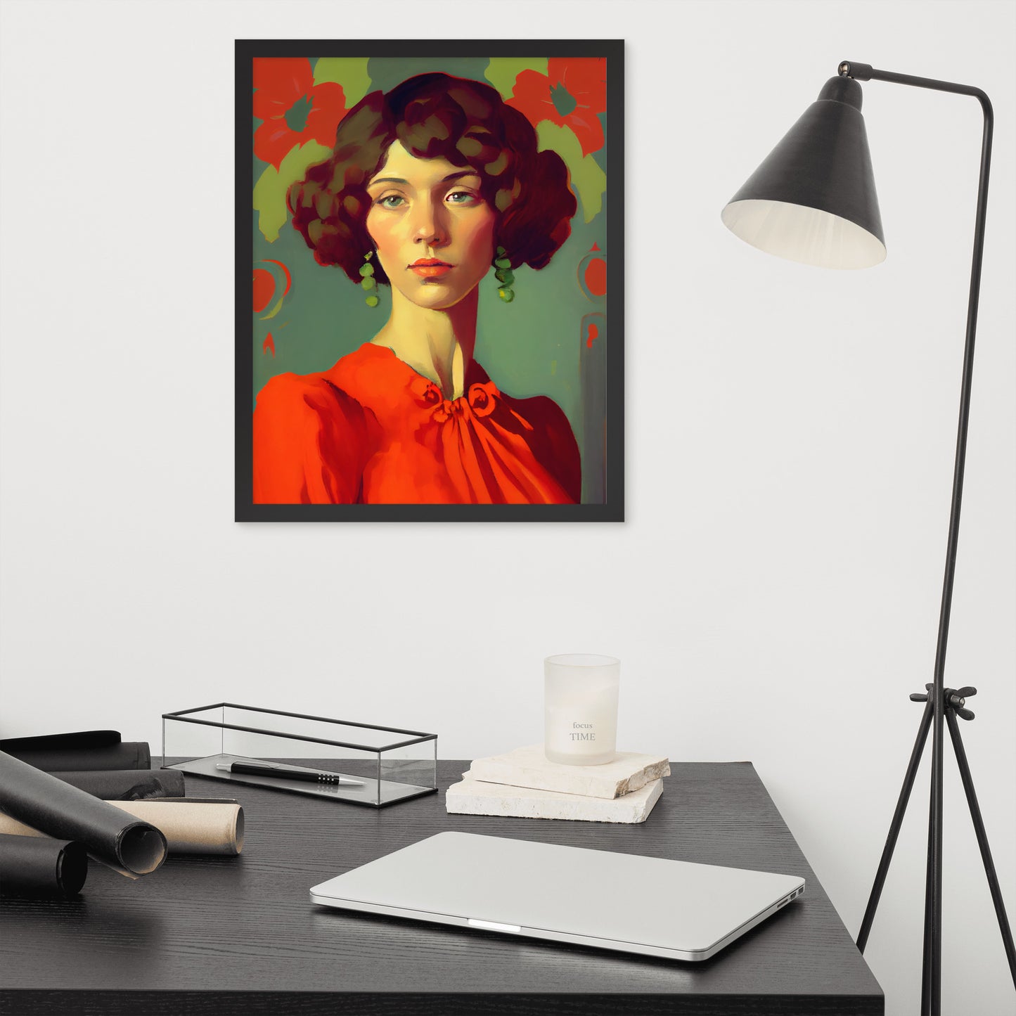 Woman in red #1 - Framed poster