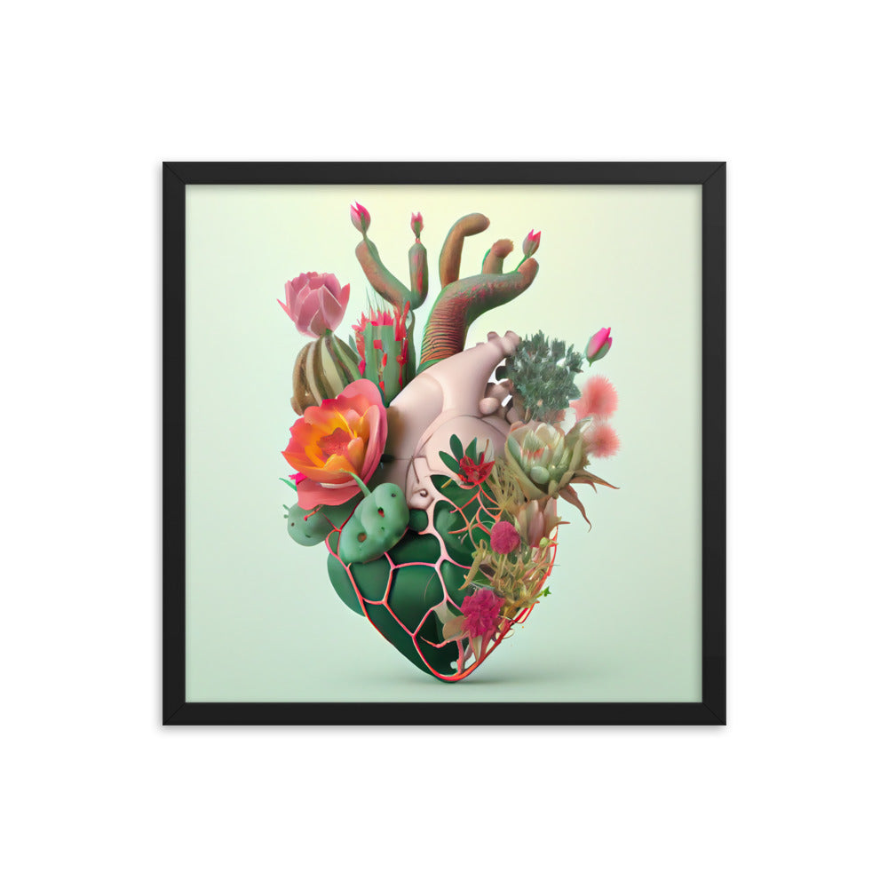 Cactus Heart #3 - Framed poster