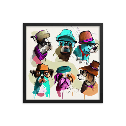 Group of dogs wearing hats and glasses #2