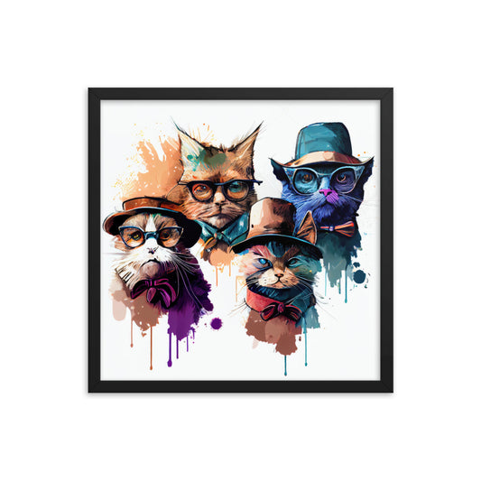 Group of cats wearing hats and glasses #2