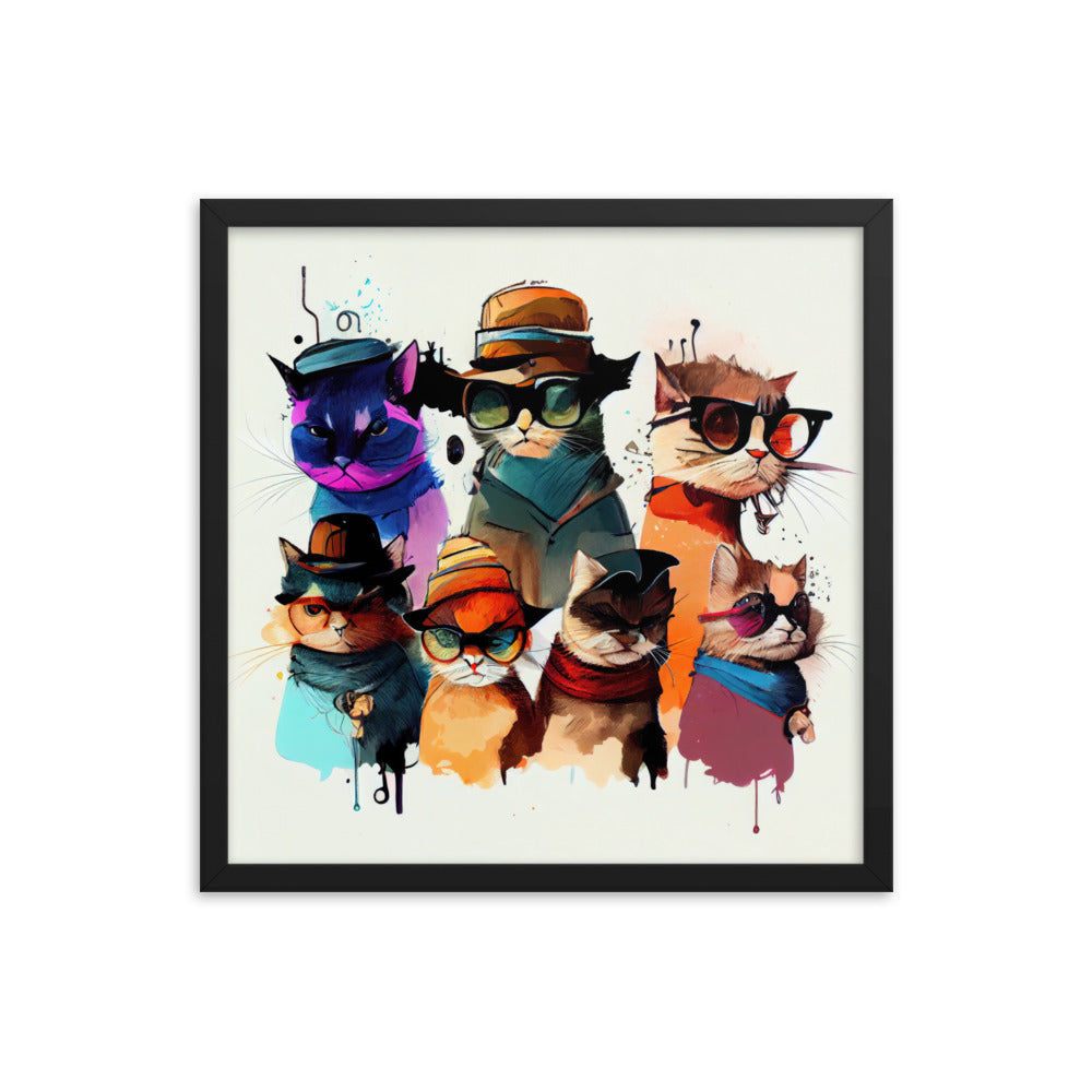 Group of cats wearing hats and glasses #3