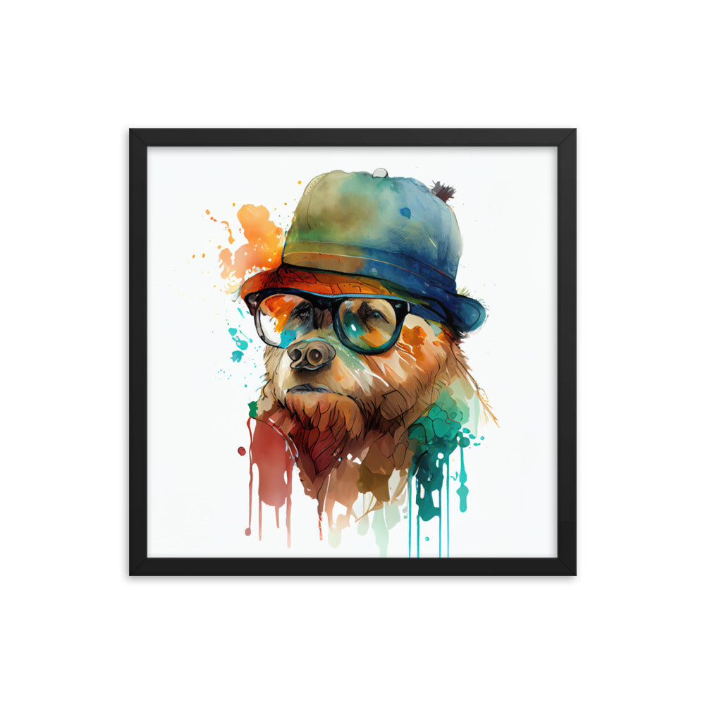 Bear wearing a hat and glasses #1