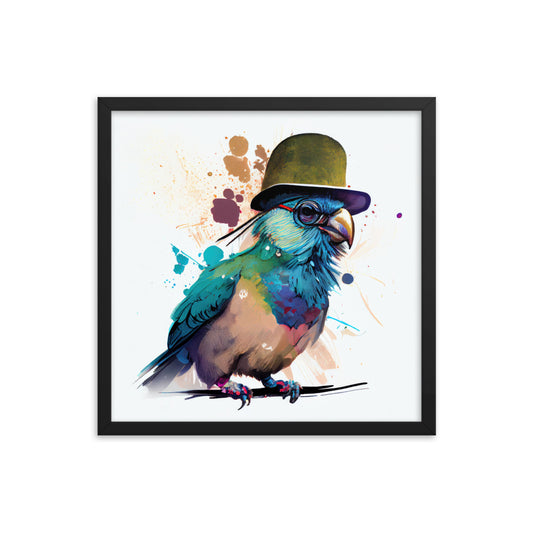 Parakeet wearing a hat and glasses #1