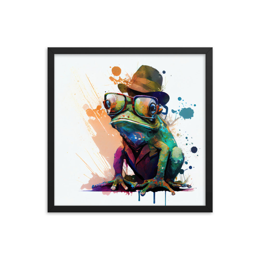 Frog wearing a hat and glasses #1