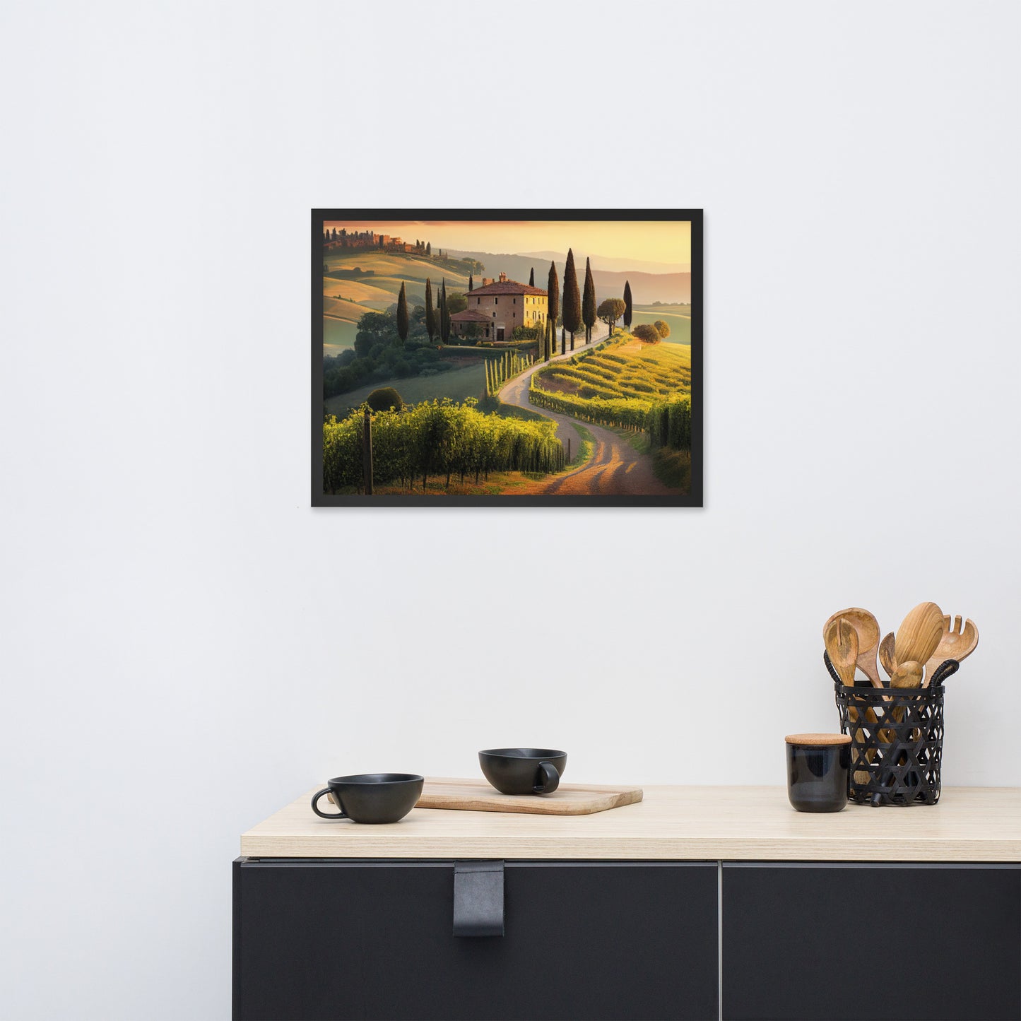 Rolling hills of Tuscany, Italy #1 - Framed poster