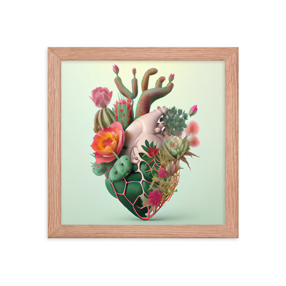 Cactus Heart #3 - Framed poster