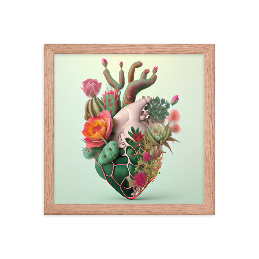 Cactus Heart #3 - Framed poster