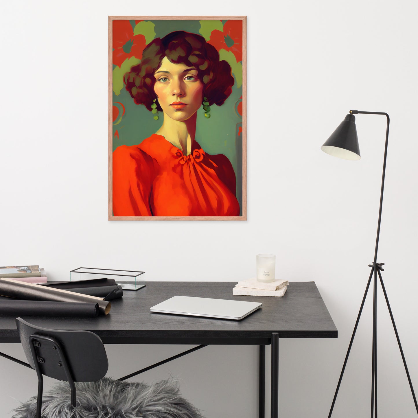 Woman in red #1 - Framed poster