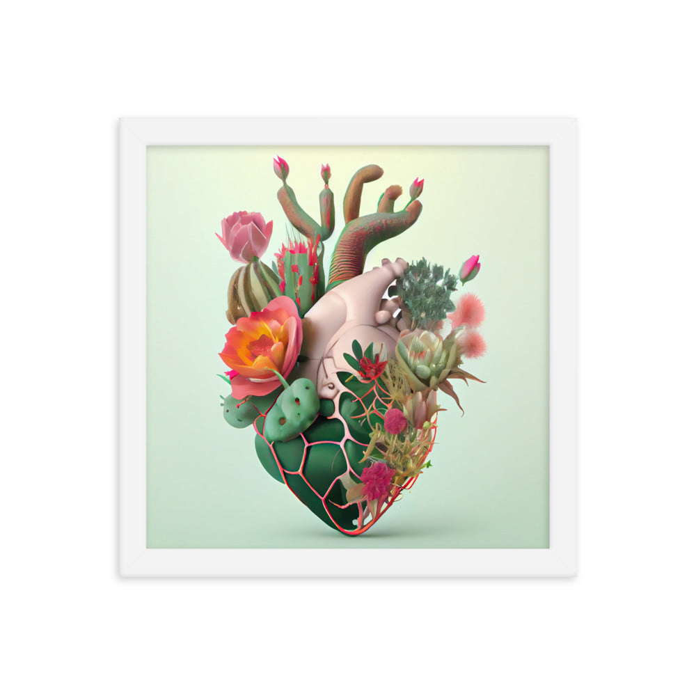 Cactus Heart #3 - Framed poster