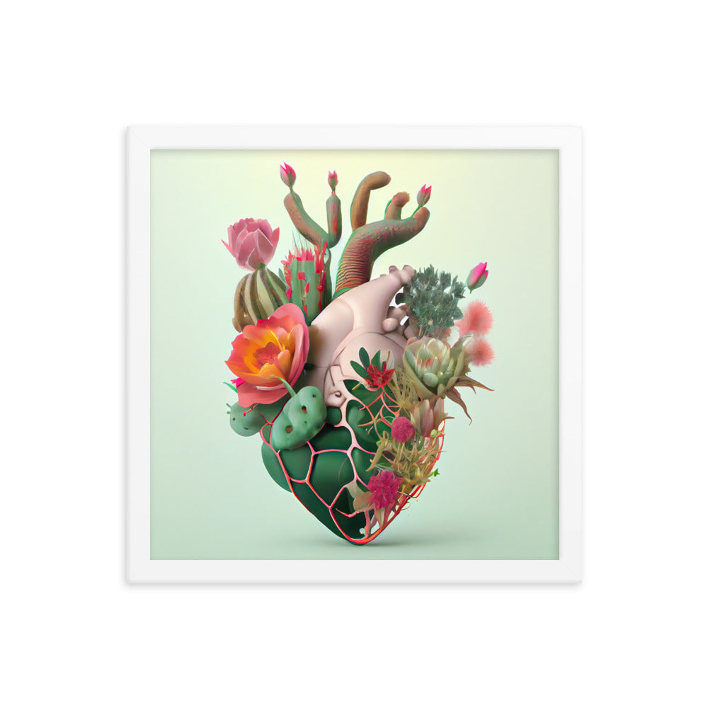 Cactus Heart #3 - Framed poster