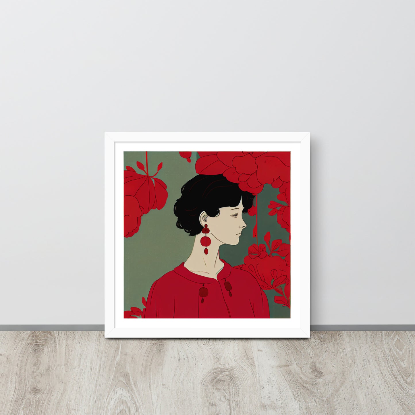 Woman in red #2 - Framed poster