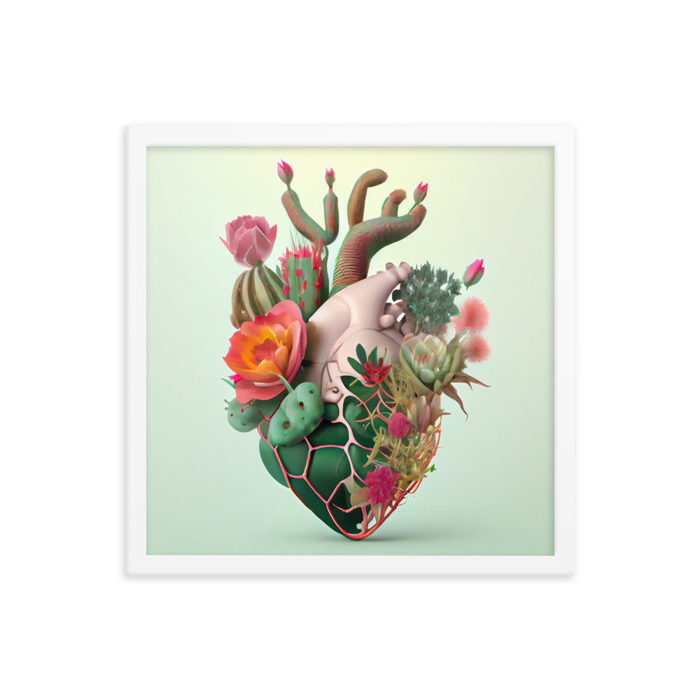 Cactus Heart #3 - Framed poster