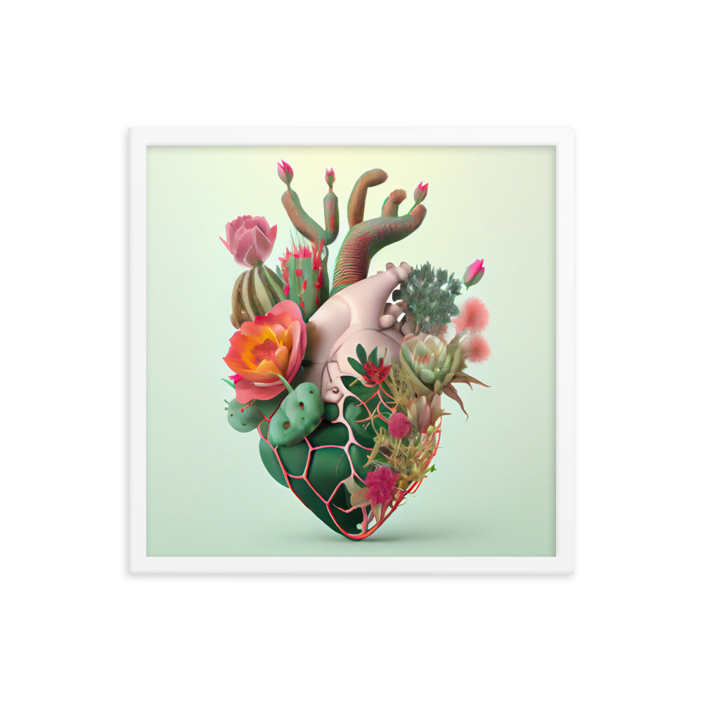 Cactus Heart #3 - Framed poster