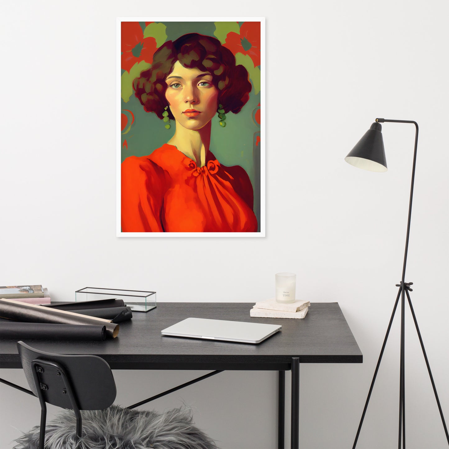 Woman in red #1 - Framed poster