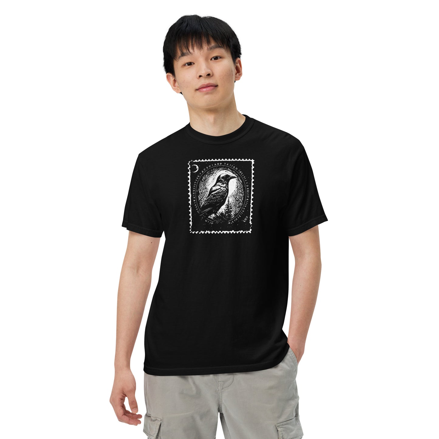 Raven Stamp #1 - Men’s garment-dyed heavyweight t-shirt