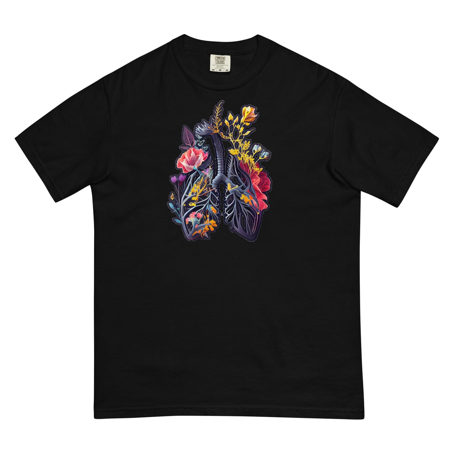 Floral Lungs #1 - Men’s garment-dyed heavyweight t-shirt