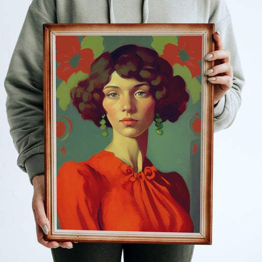 Woman in red #1 - Framed poster