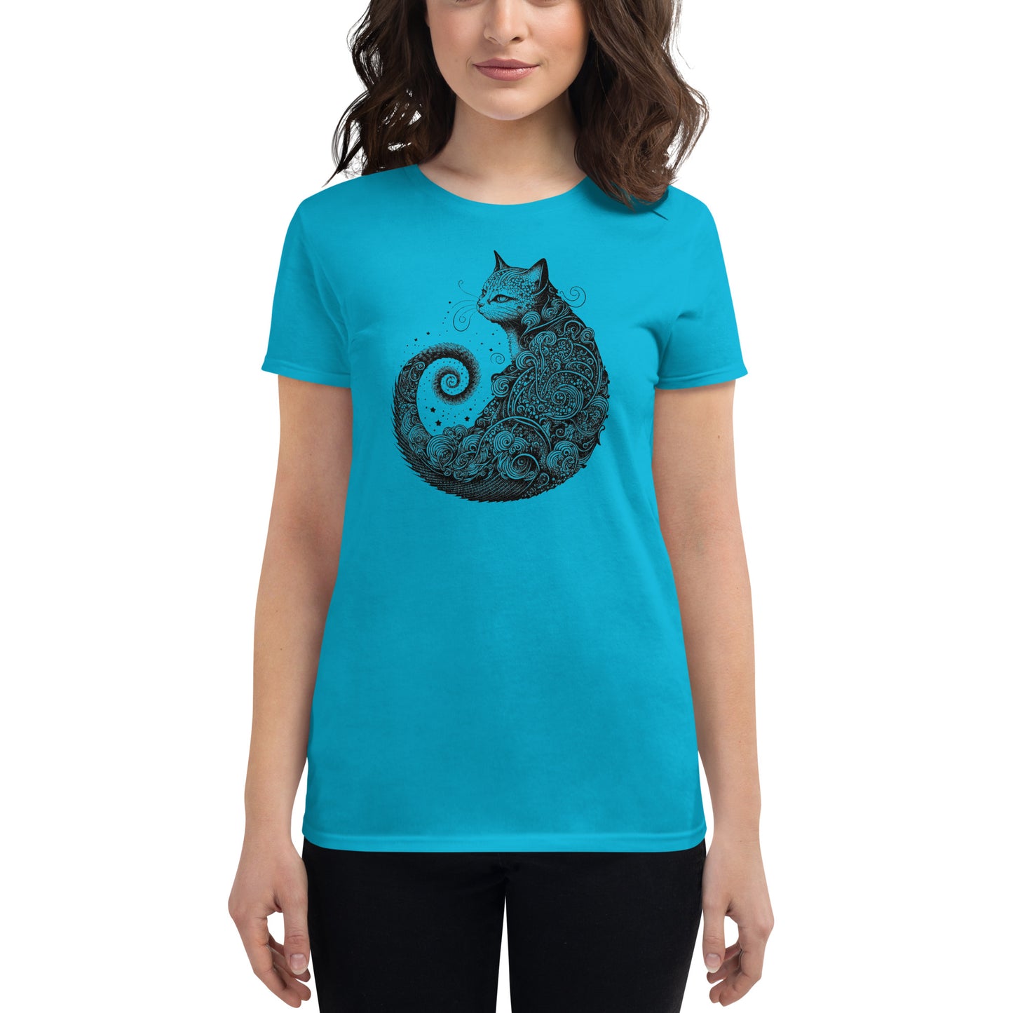 Cat Tattoo Style, Women's short sleeve T-shirt