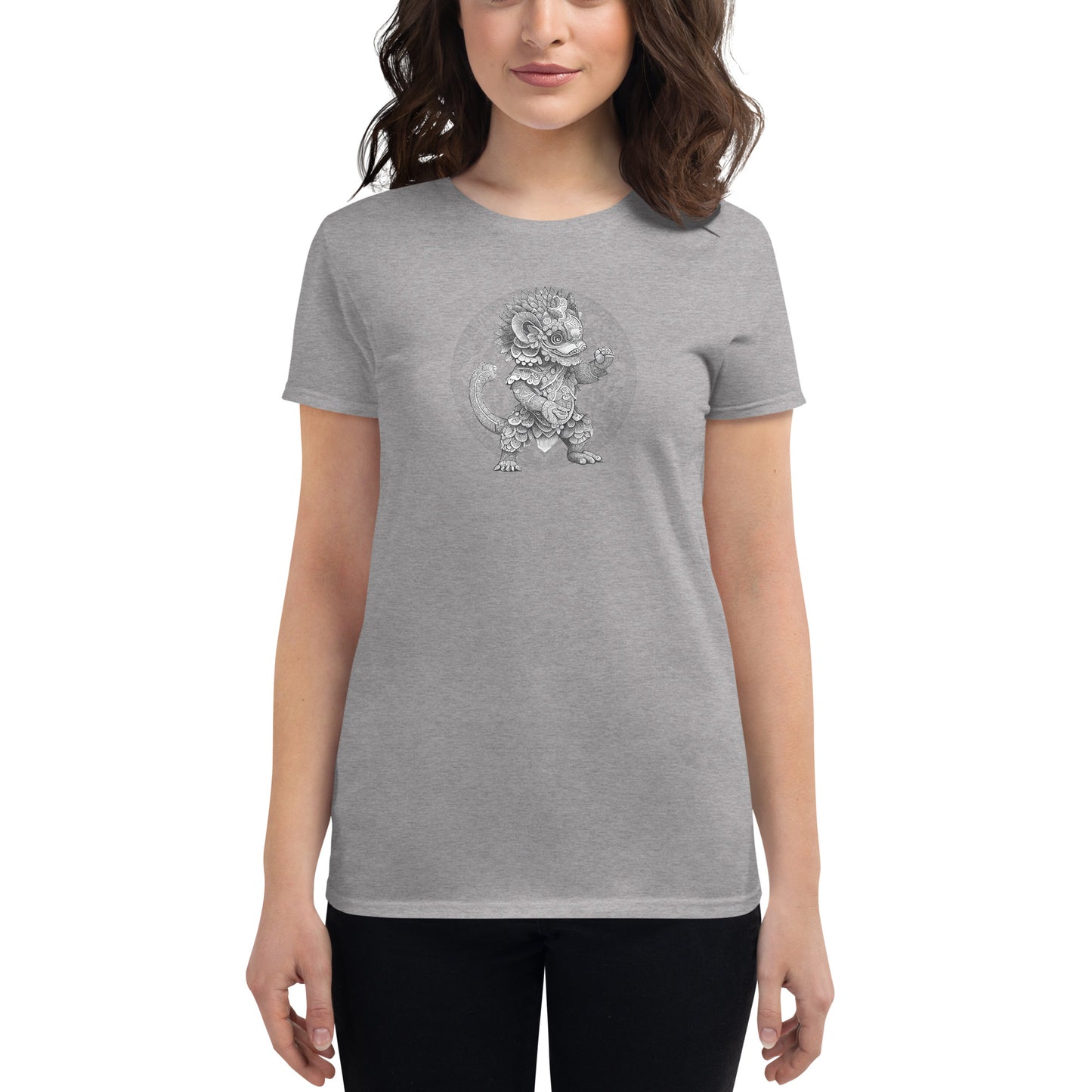 Chinese Dancing Lion Tattoo Style, Women's short sleeve T-shirt