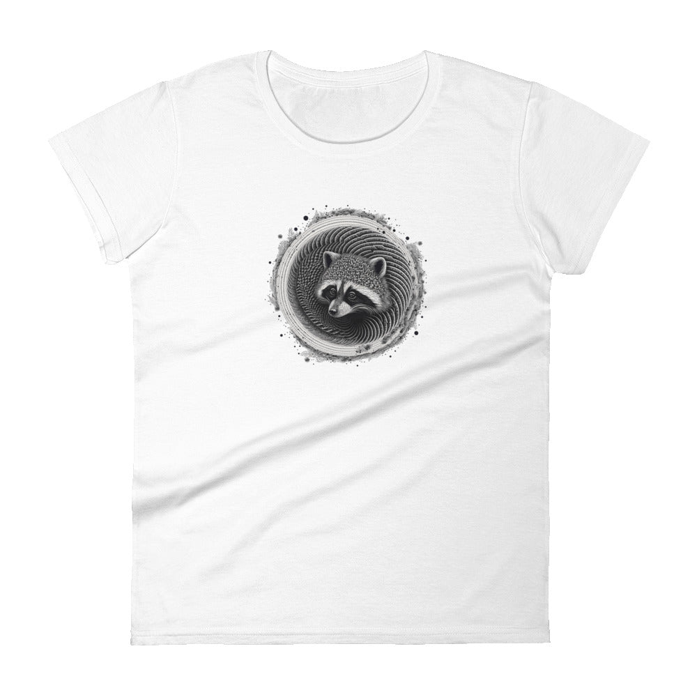 Raccoon Tattoo Style, Women's short sleeve T-shirt