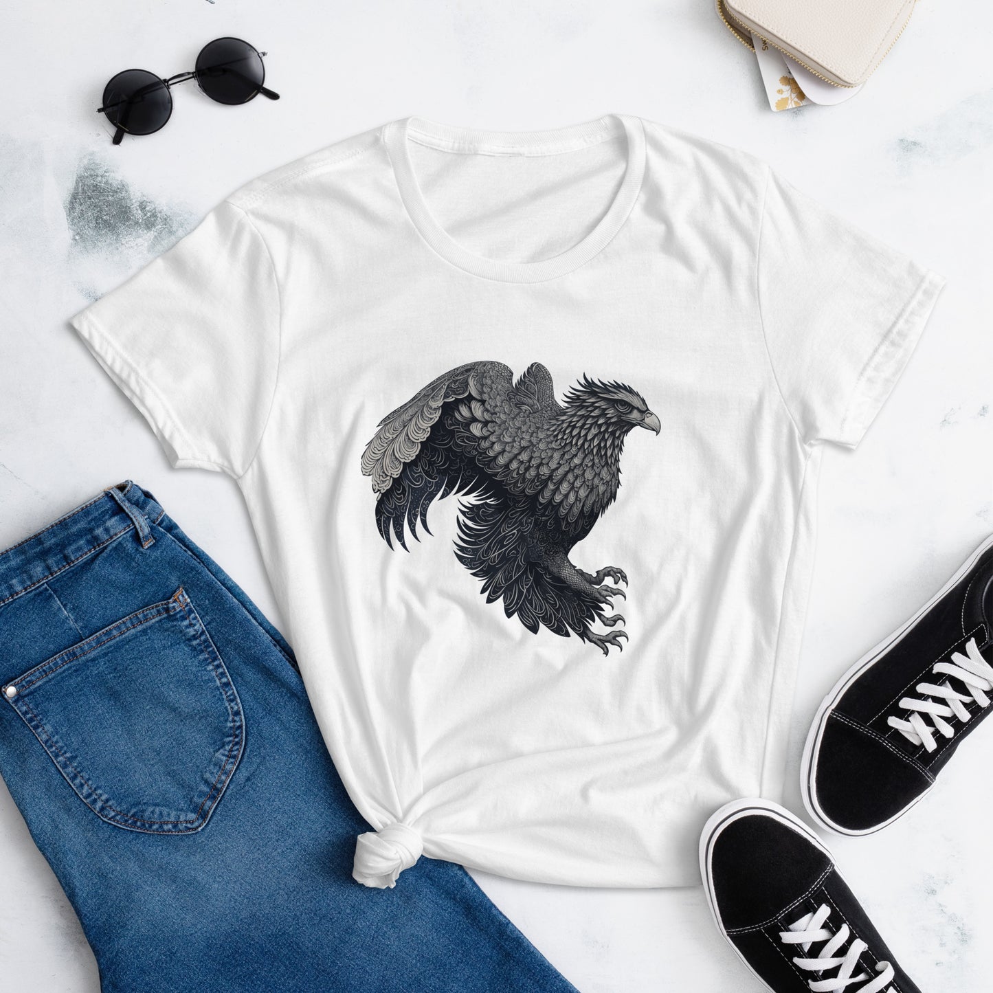 Eagle Tattoo Style, Women's short sleeve T-shirt